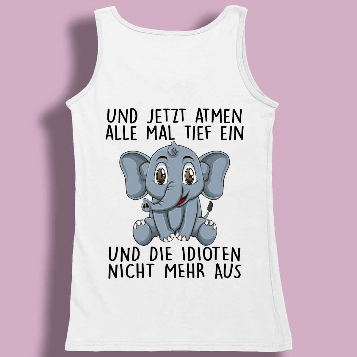 Einatmen Elefant - Premium Tanktop Rückendruck Damen