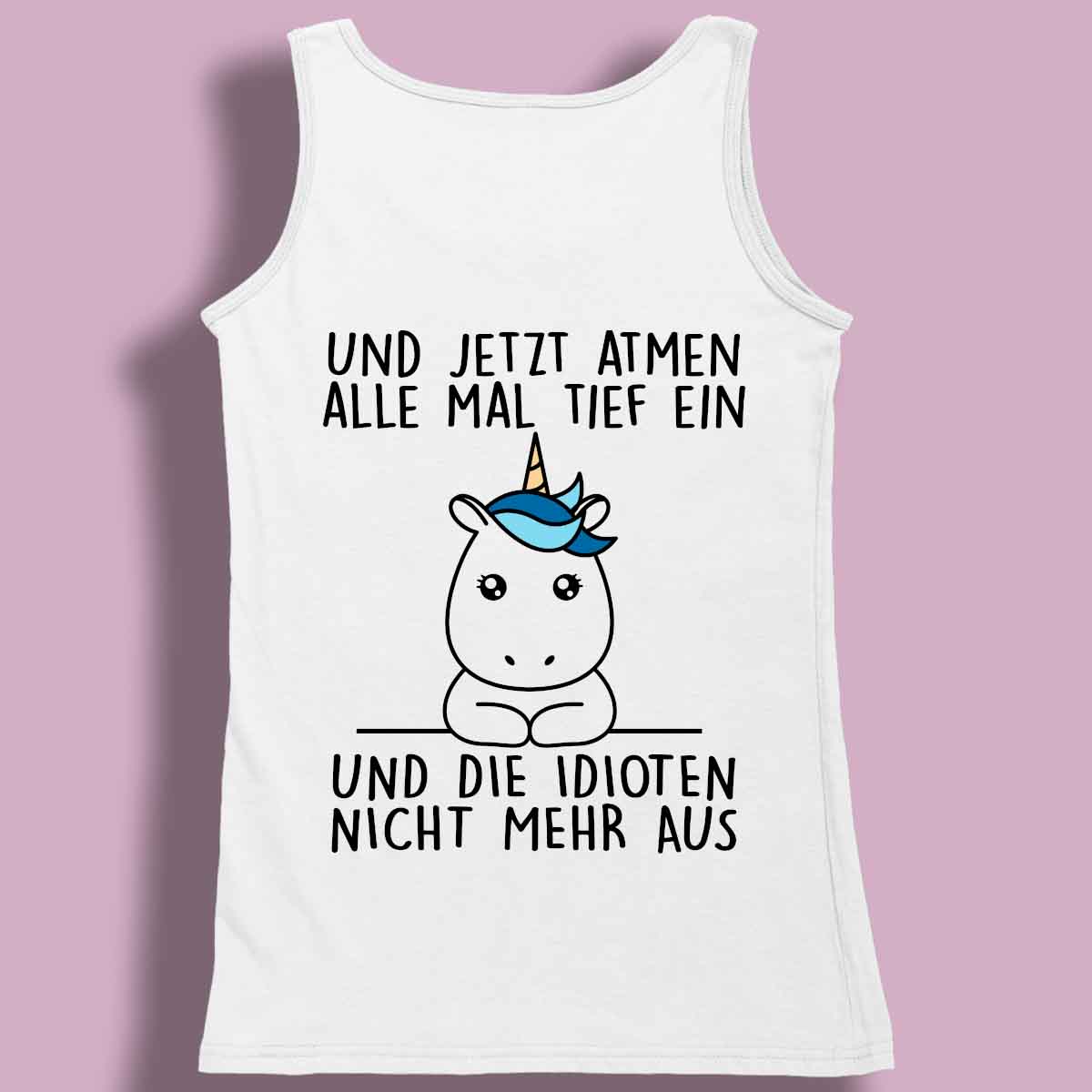 Einatmen Simple Einhorn - Premium Tanktop Rückendruck Damen
