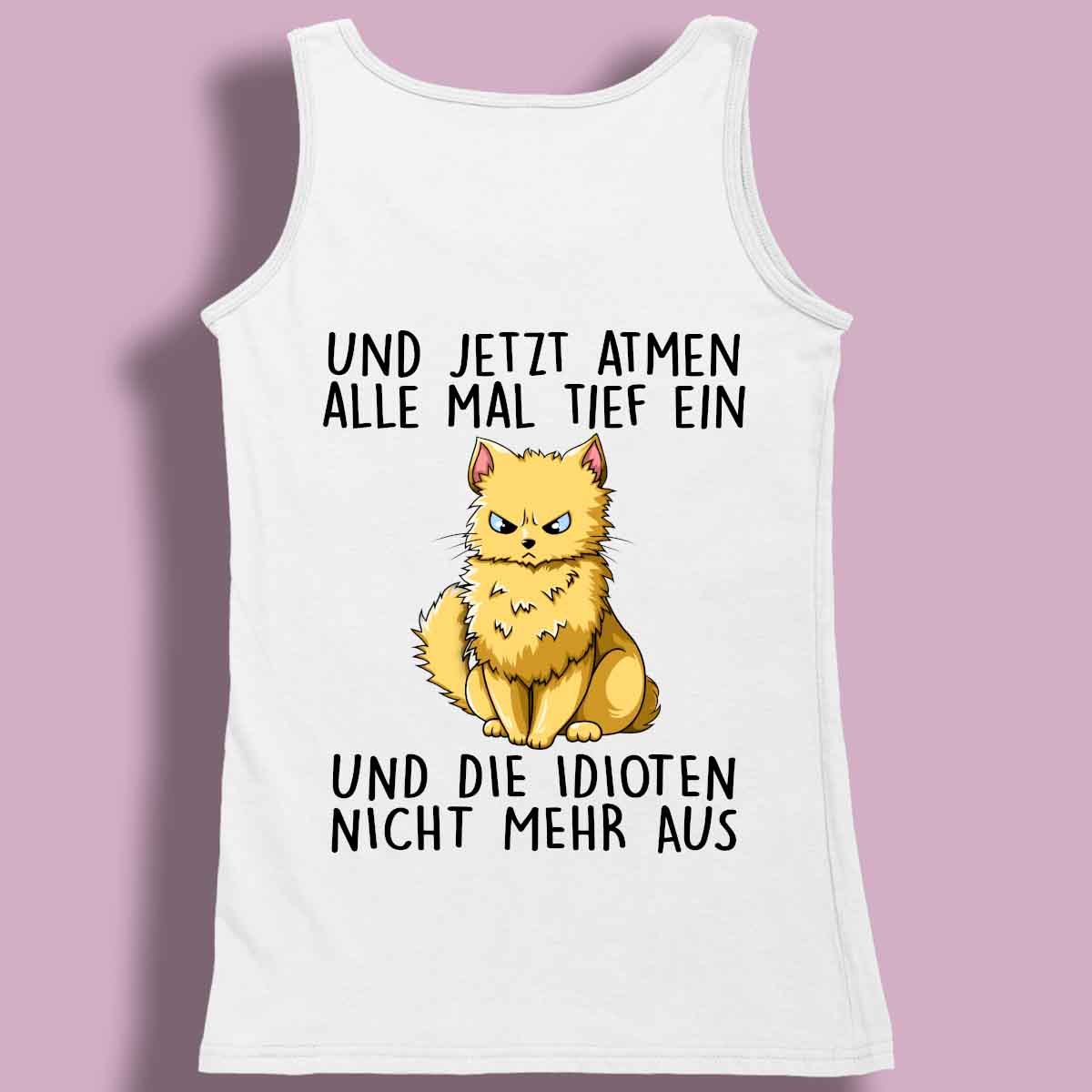 Einatmen Katze - Premium Tanktop Rückendruck Damen