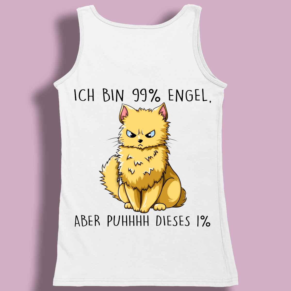 Engel Katze - Premium Tanktop Rückendruck Damen