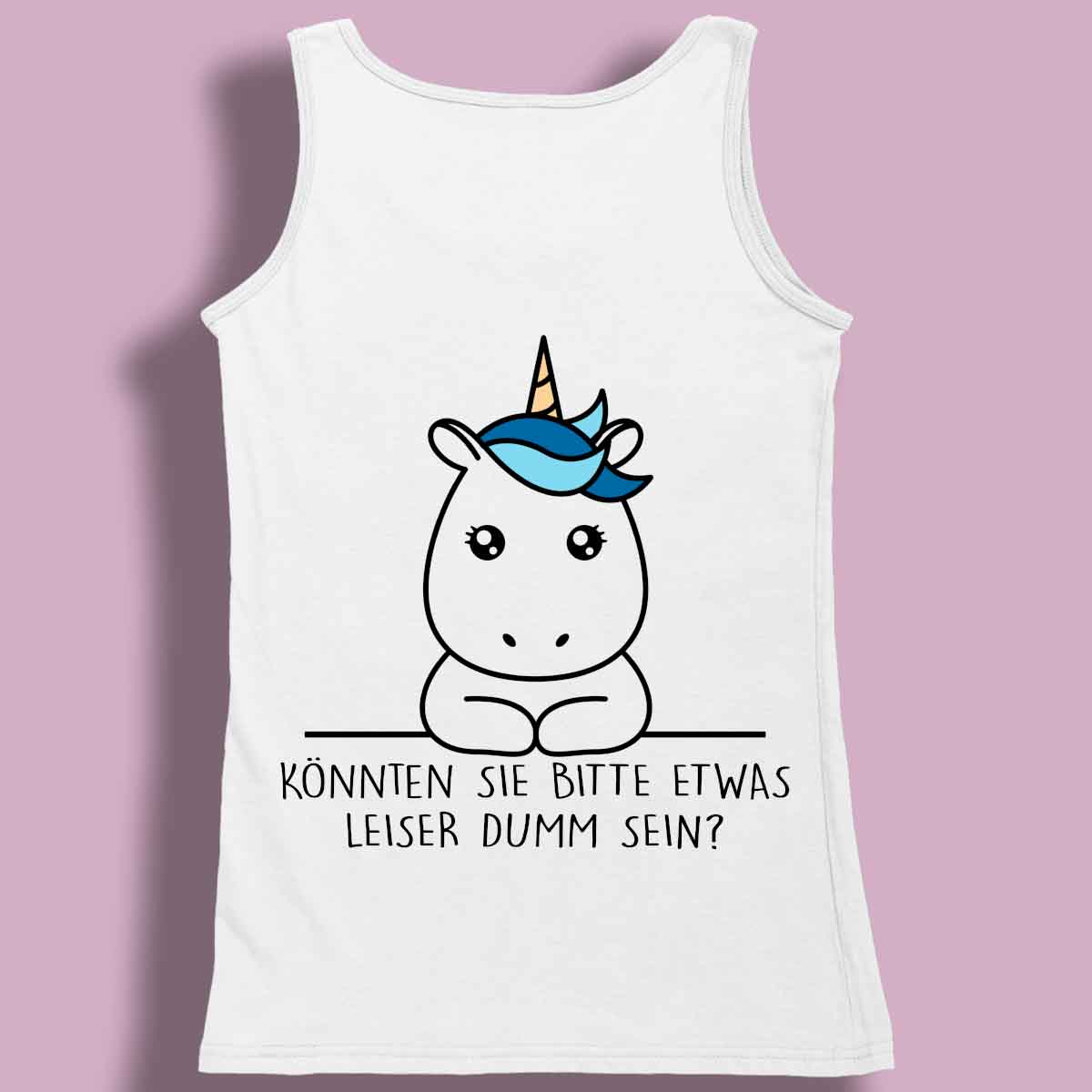 Leise Simple Einhorn - Premium Tanktop Rückendruck Damen
