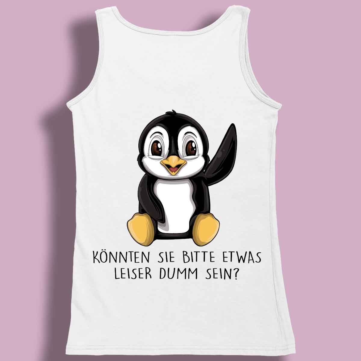 Leise Pinguin - Premium Tanktop Rückendruck Damen