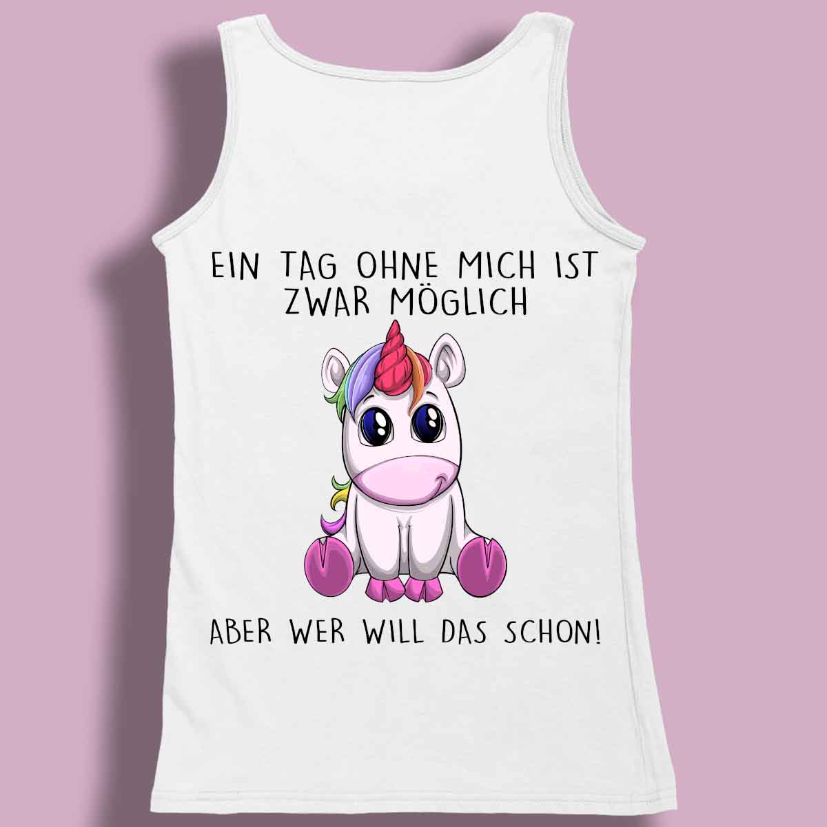 Ohne Mich Einhorn - Premium Tanktop Rückendruck Damen