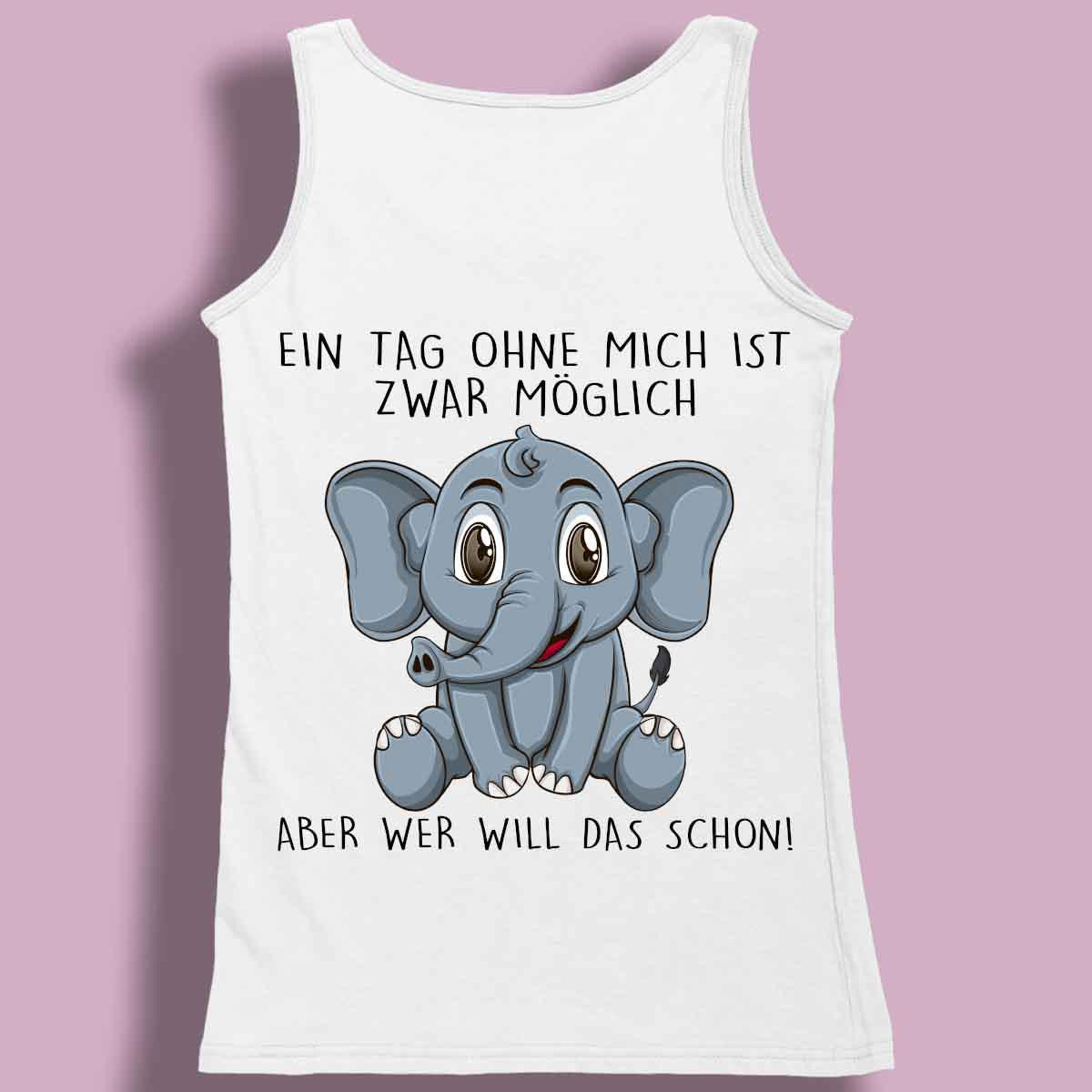 Ohne Mich Elefant - Premium Tanktop Rückendruck Damen