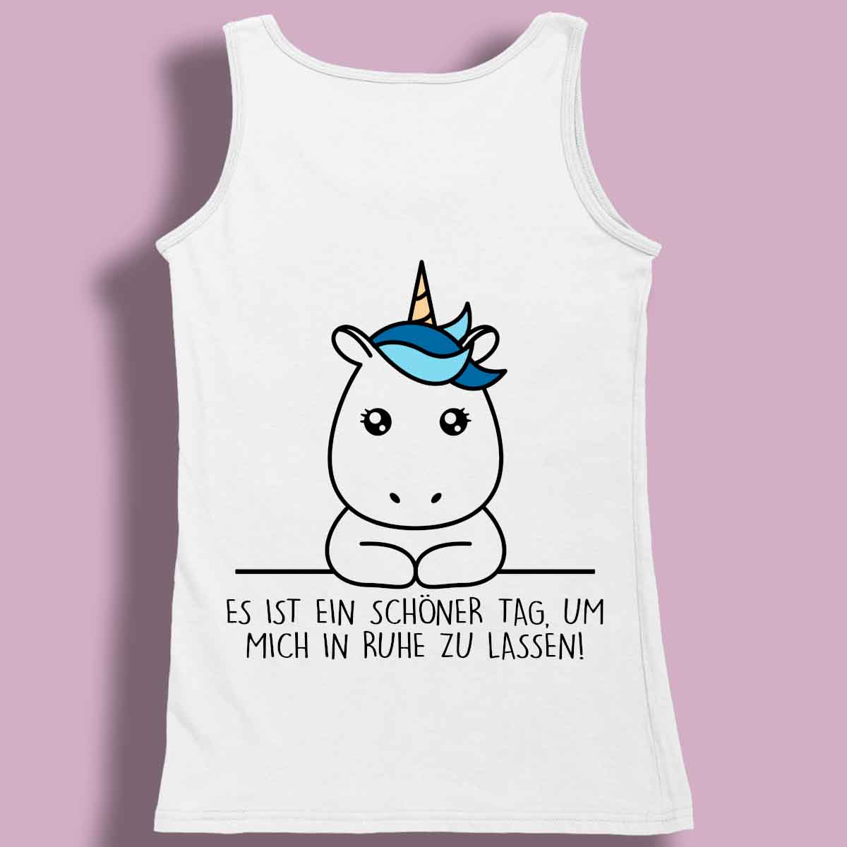 Ruhe Simple Einhorn - Premium Tanktop Rückendruck Damen