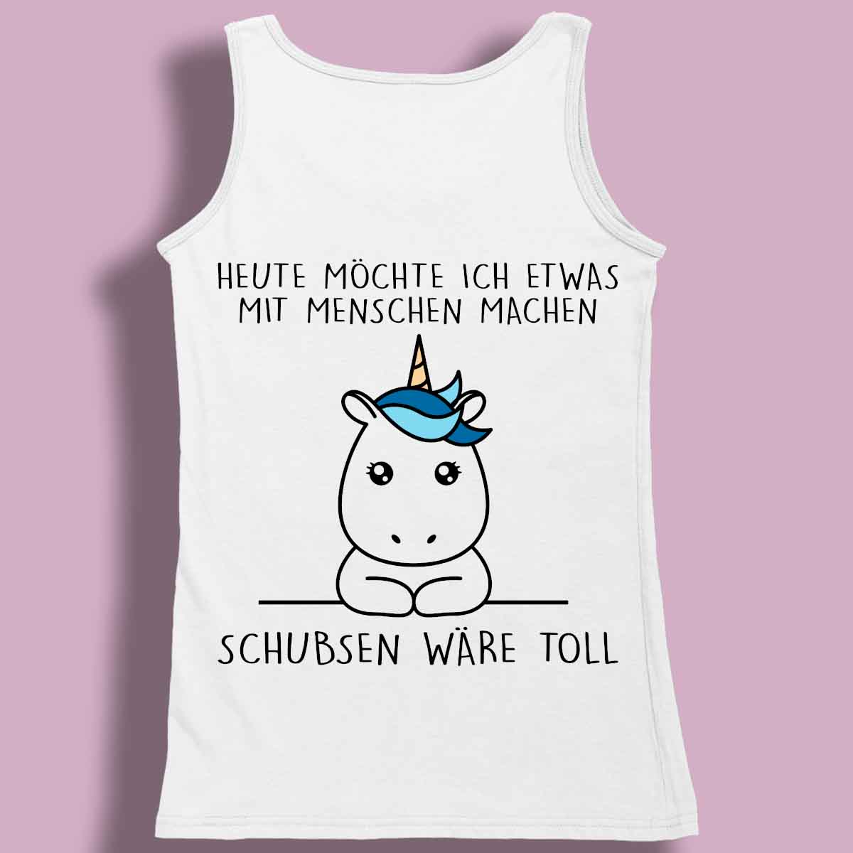 Schubsen Simple Einhorn - Premium Tanktop Rückendruck Damen