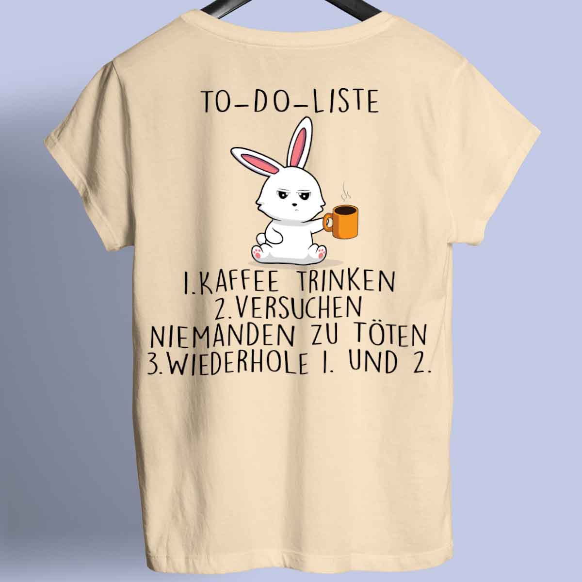 To-Do Bunny 2 - Shirt Unisex Rückendruck