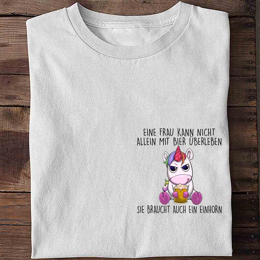 Überleben Einhorn Brust - Shirt Unisex