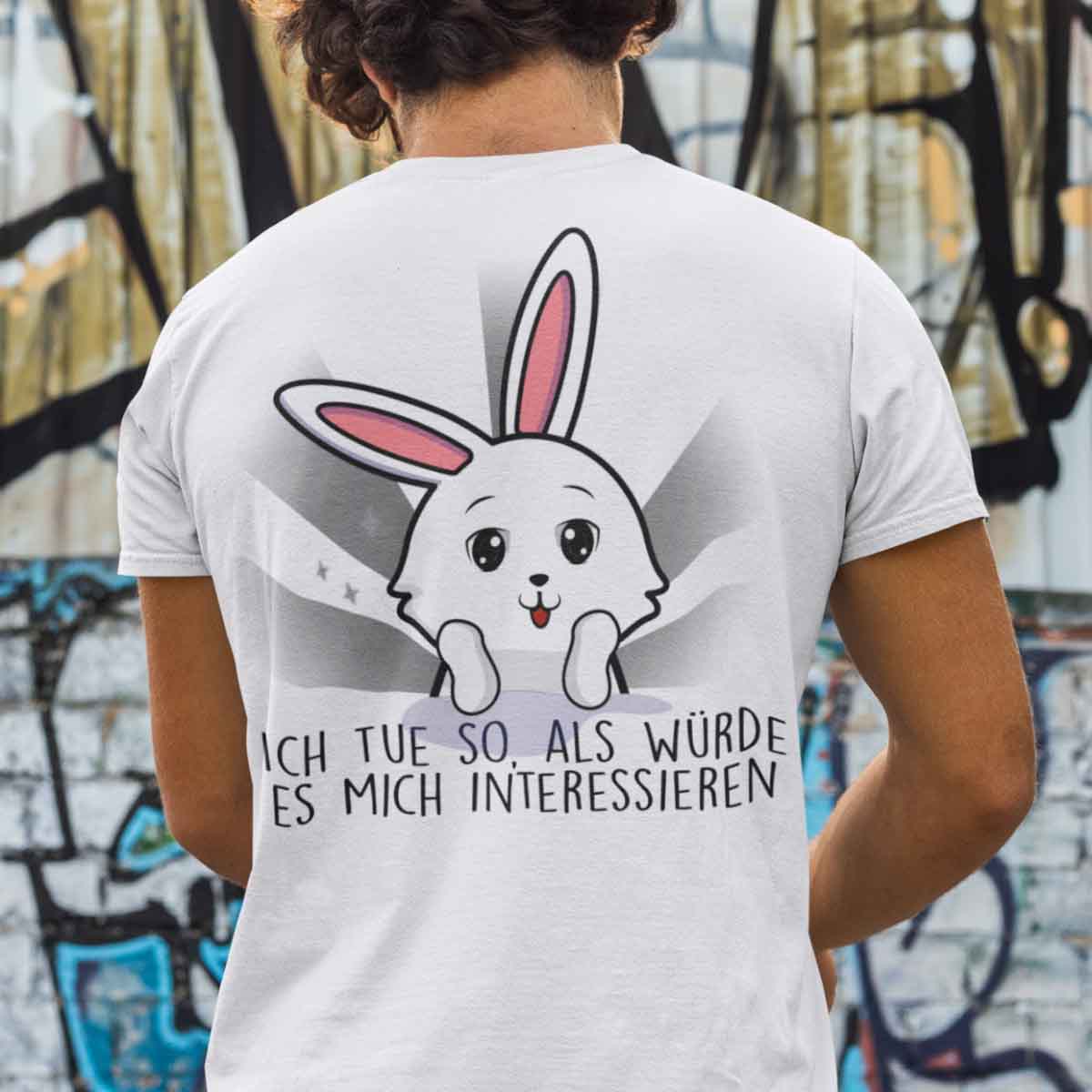 Interessieren Bunny - Shirt Unisex Rückendruck