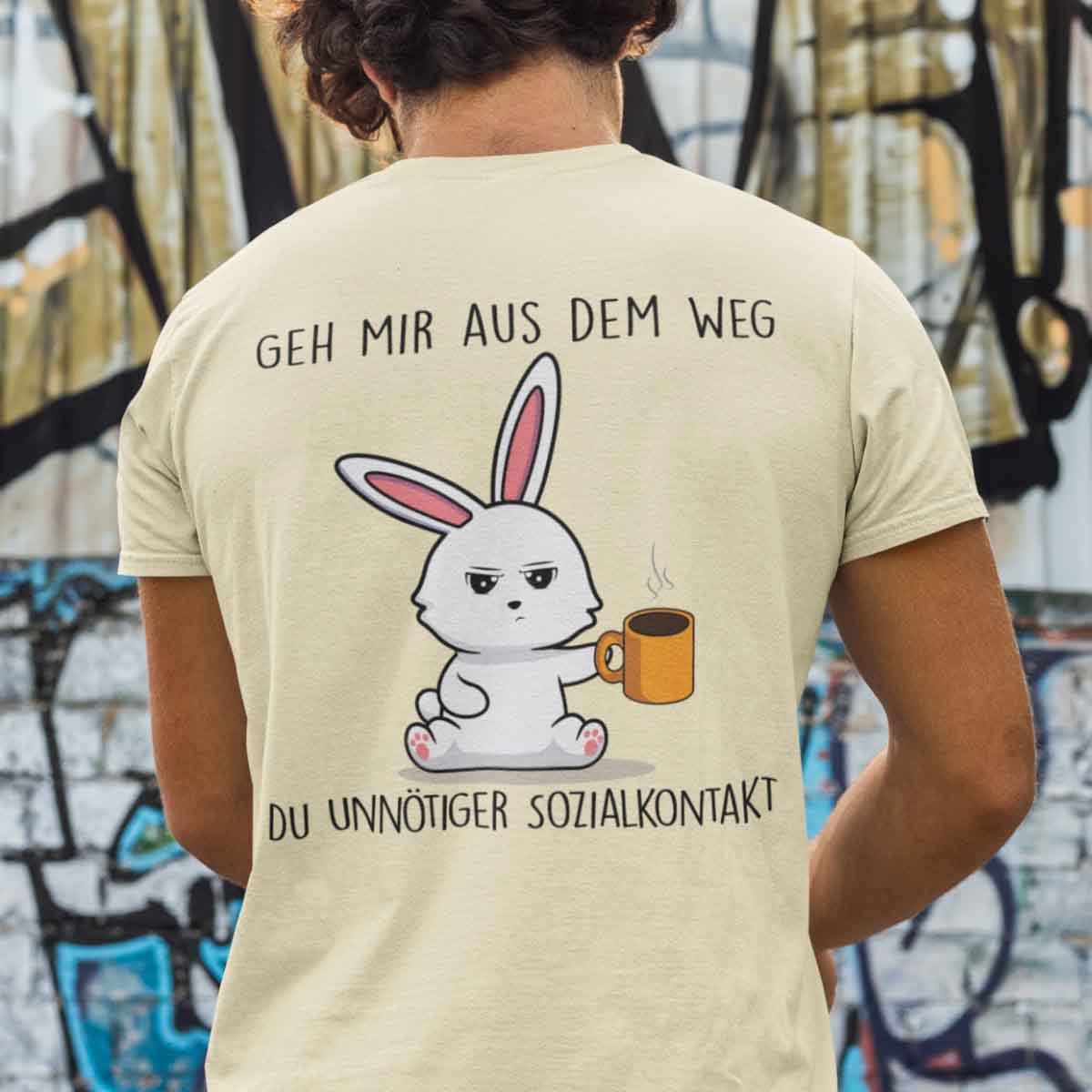 Sozialkontakt Bunny - Shirt Unisex Rückendruck