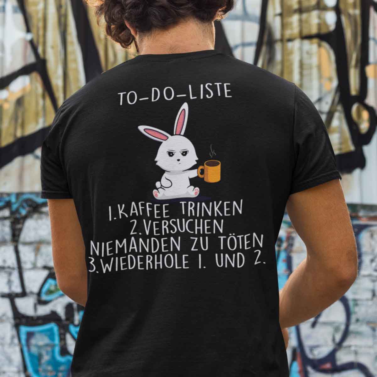 To-Do Bunny - Shirt Unisex Rückendruck