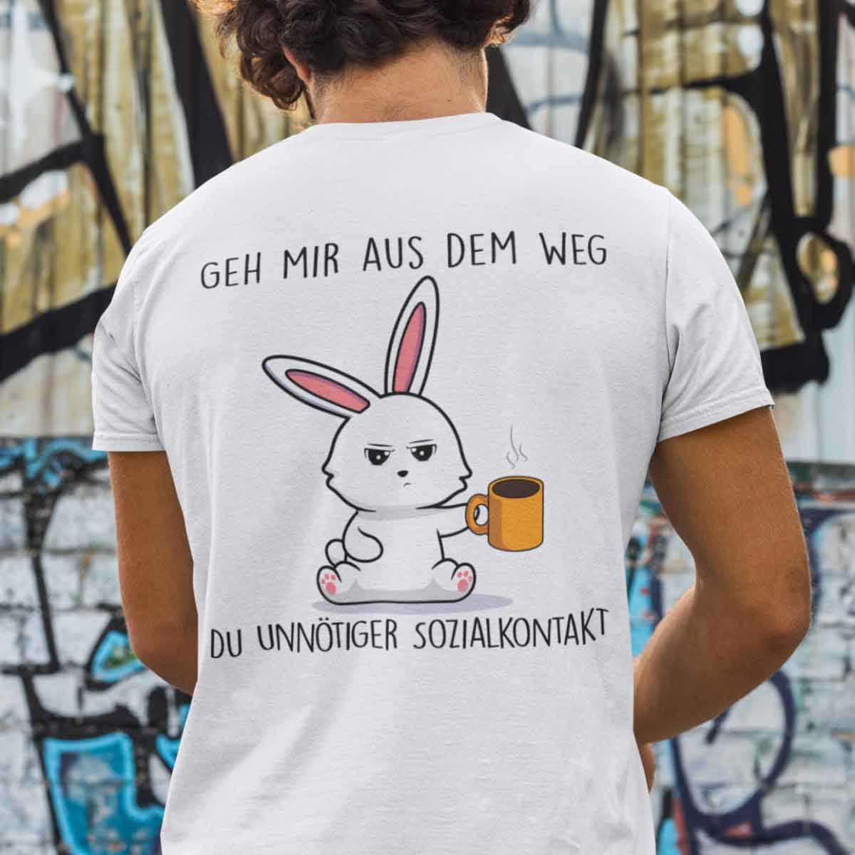 Sozialkontakt Bunny - Shirt Unisex Rückendruck