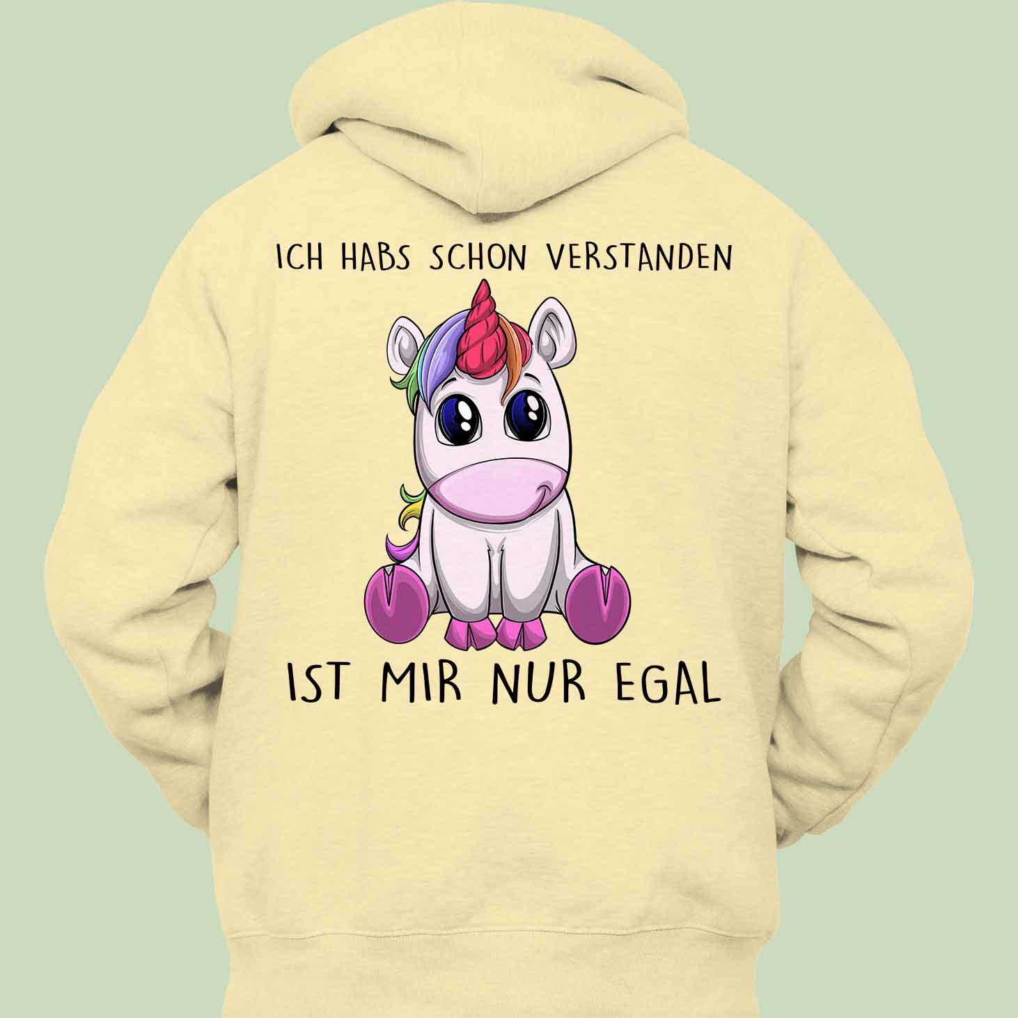 Verstanden Einhorn - Hoodie Unisex Rückendruck