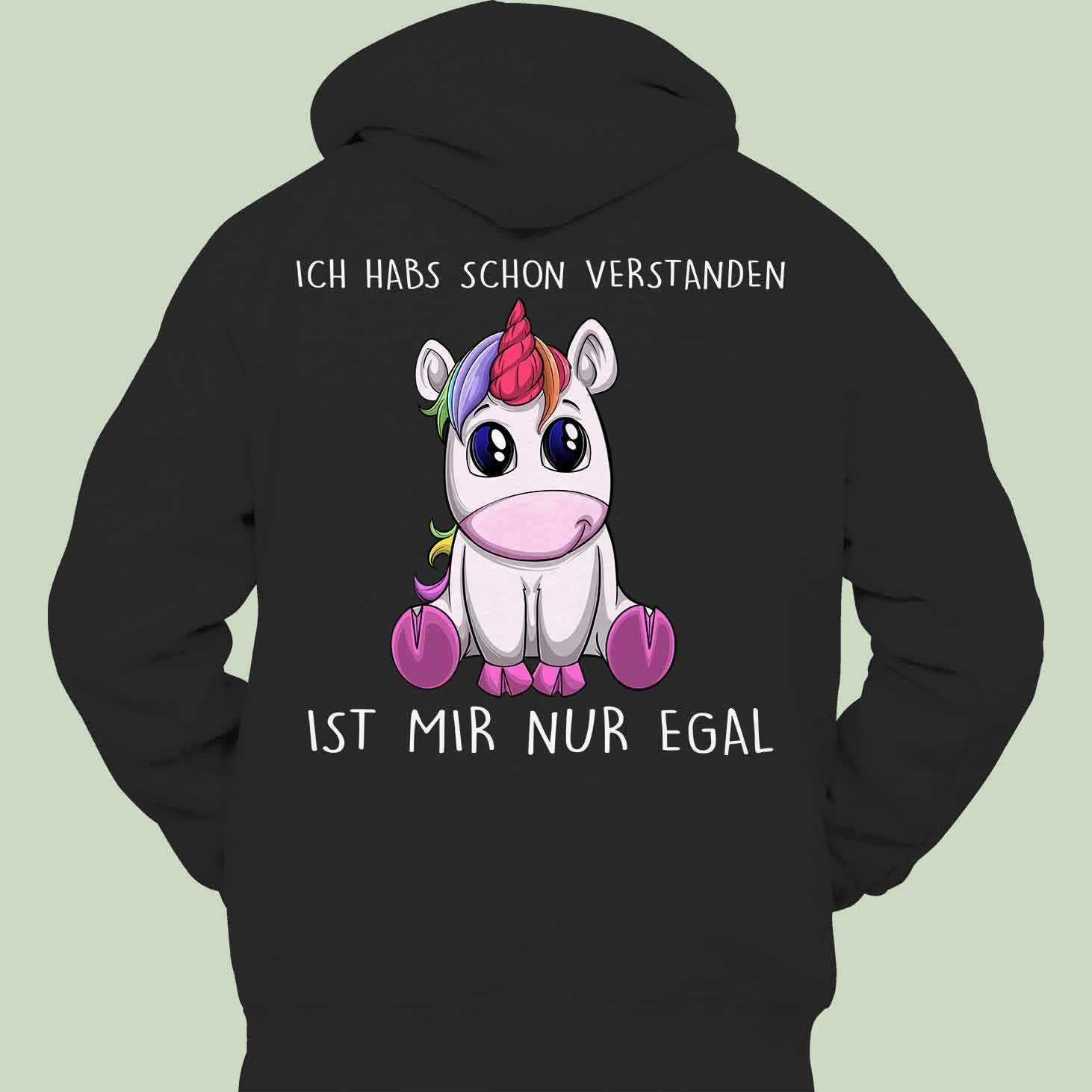 Verstanden Einhorn - Hoodie Unisex Rückendruck