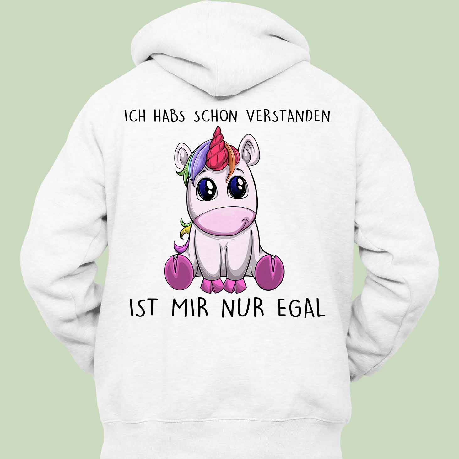 Verstanden Einhorn - Hoodie Unisex Rückendruck