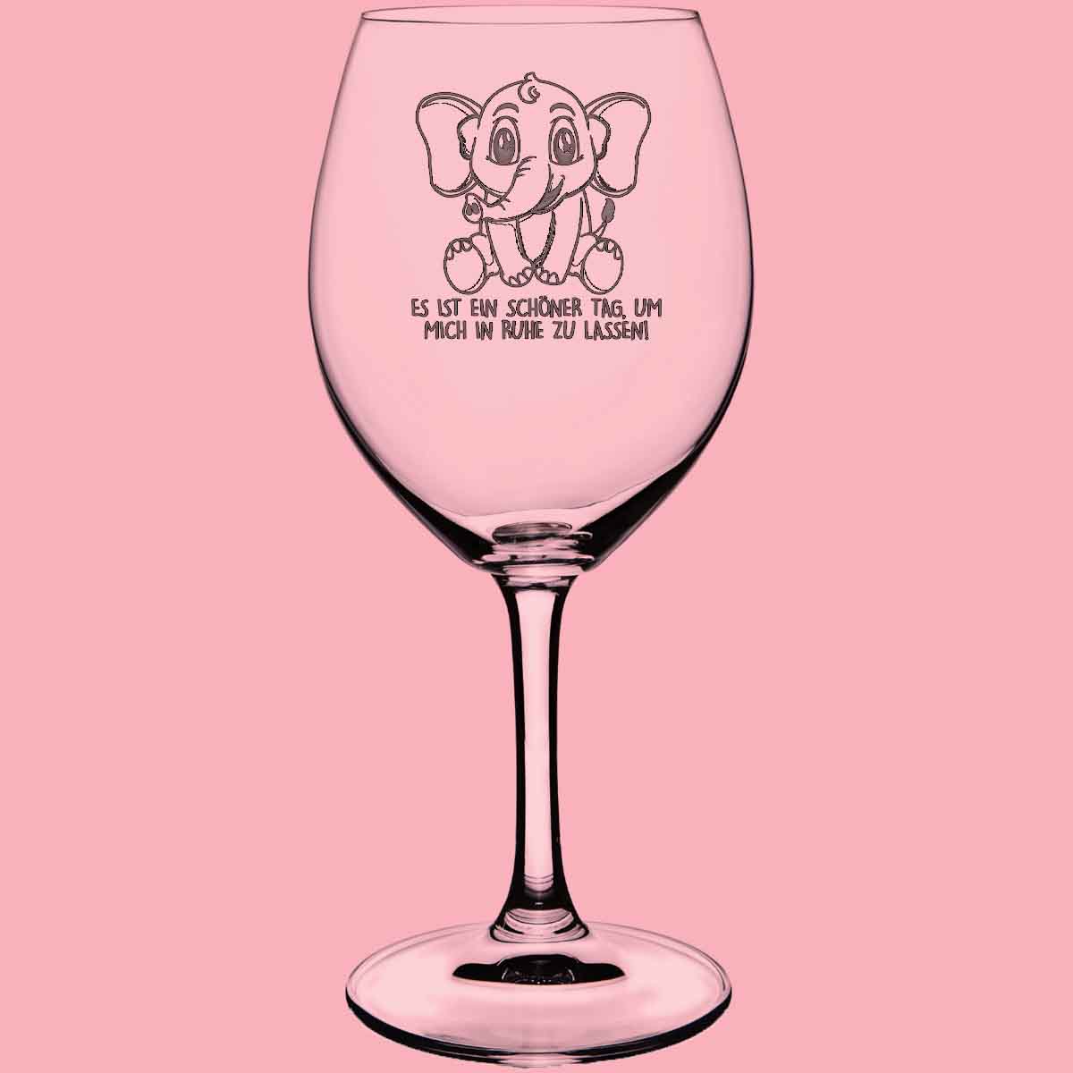 Ruhe Elefant - Weinglas