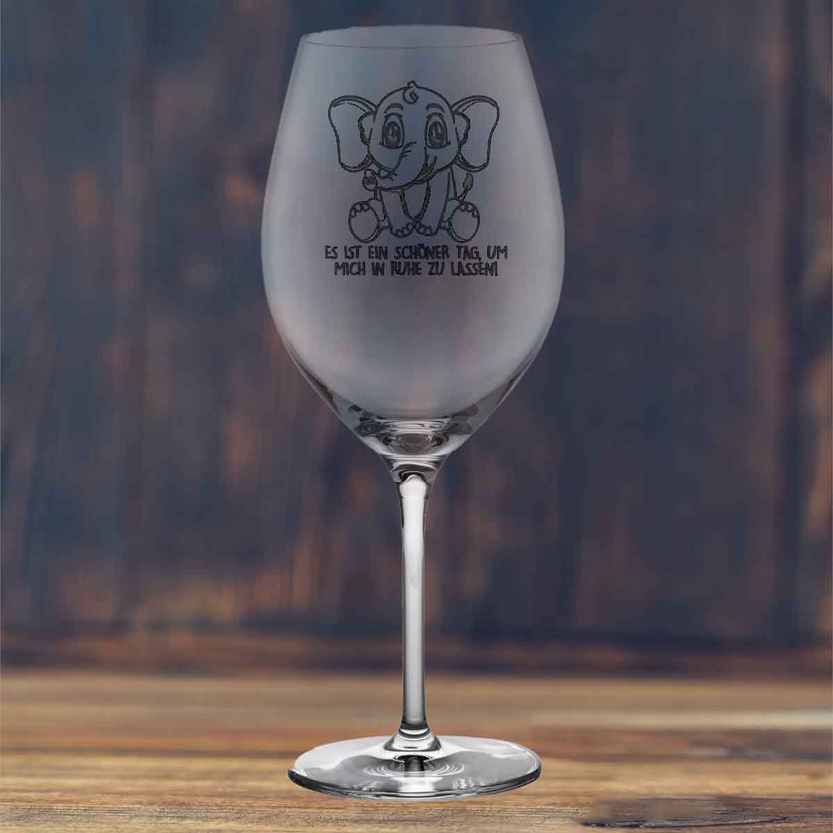 Ruhe Elefant - Weinglas