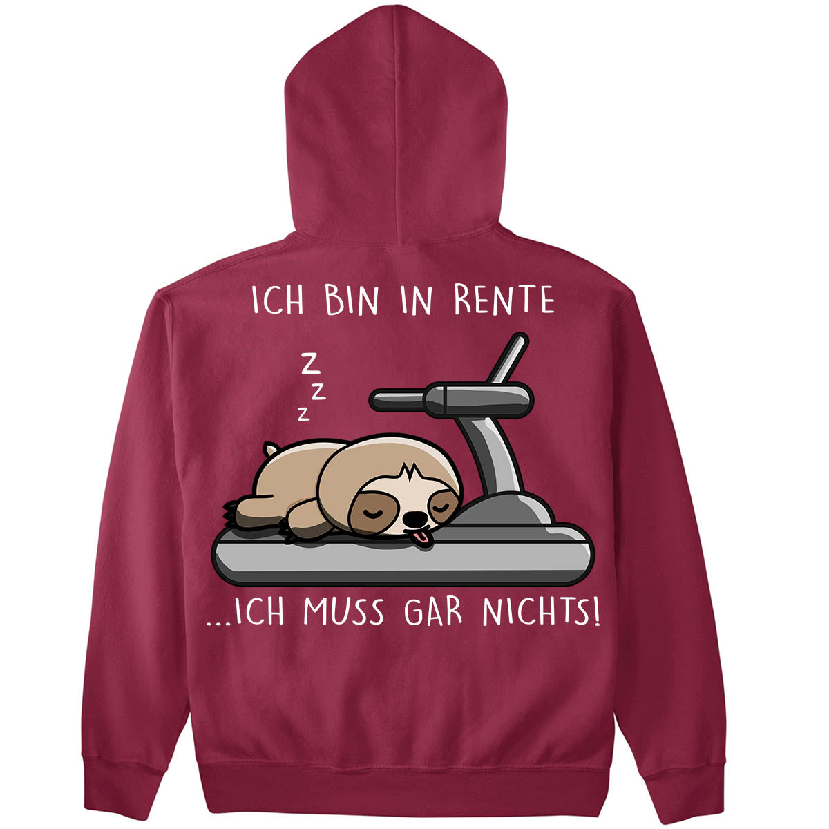 Rente Faultier - Premium Hoodie Unisex Rückendruck