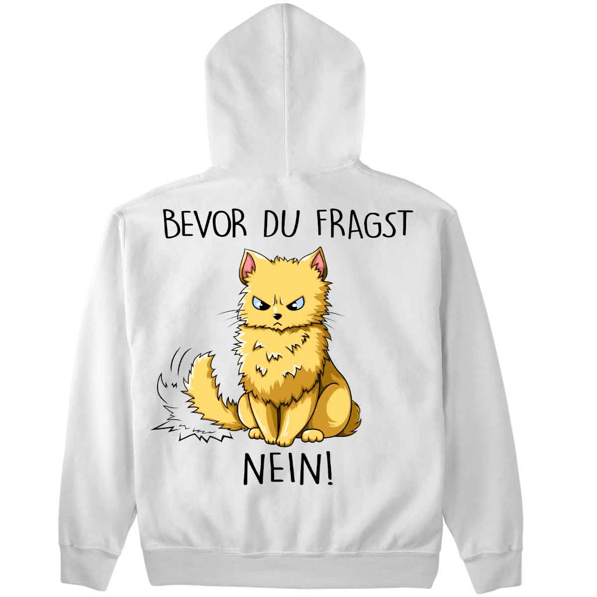 Fragen Katze - Premium Hoodie Unisex Rückendruck