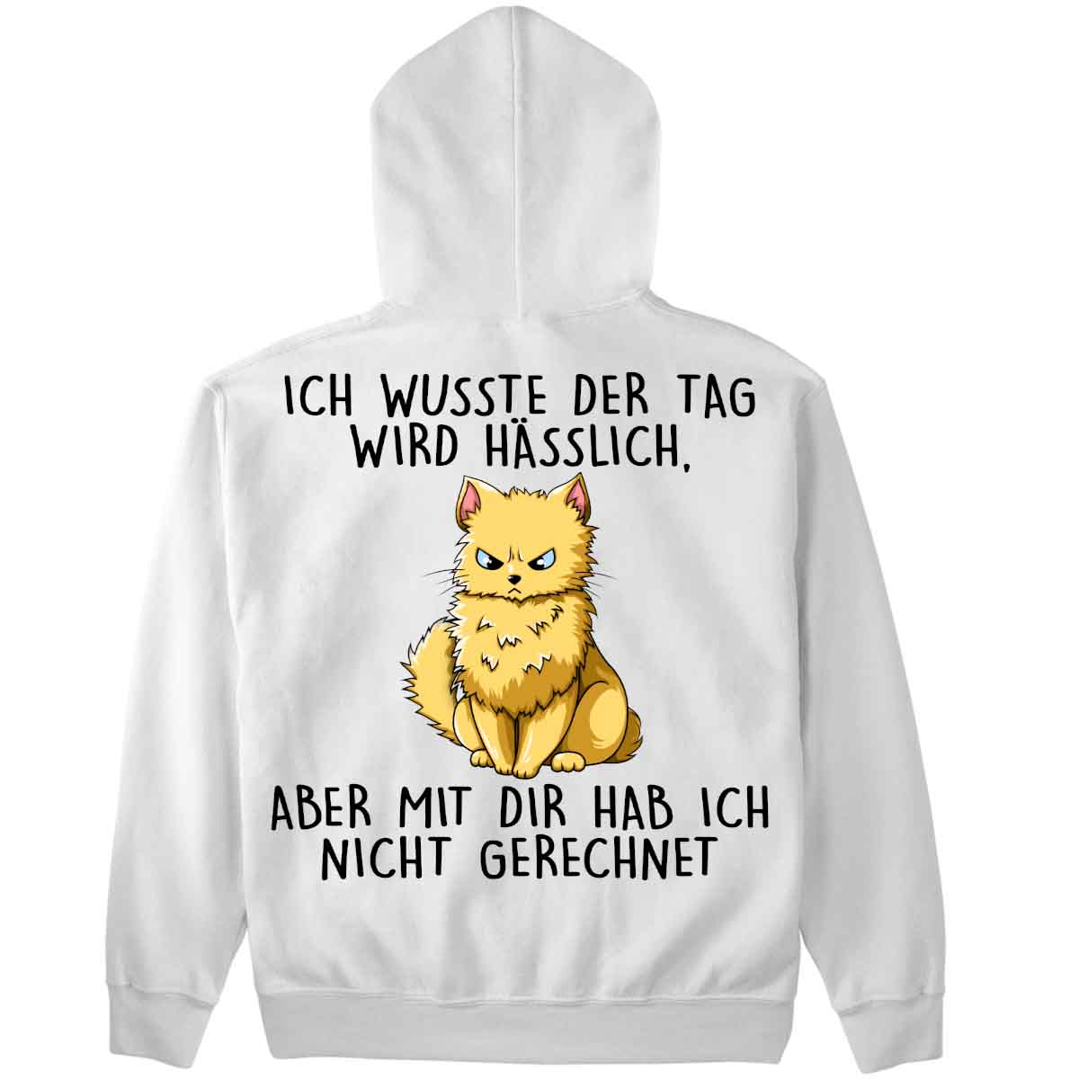 Hässlich Katze - Premium Hoodie Unisex Rückendruck