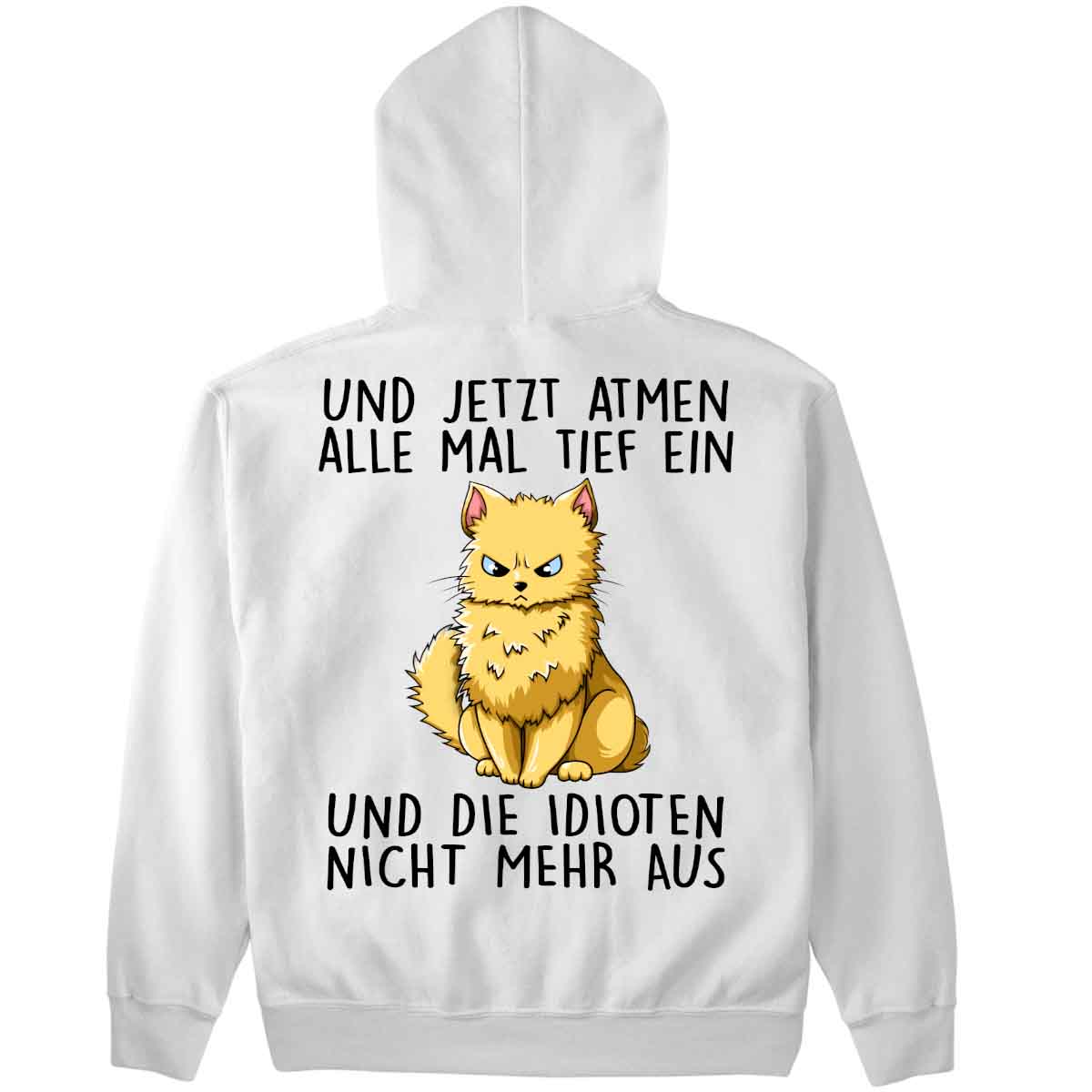 Einatmen Katze - Premium Hoodie Unisex Rückendruck
