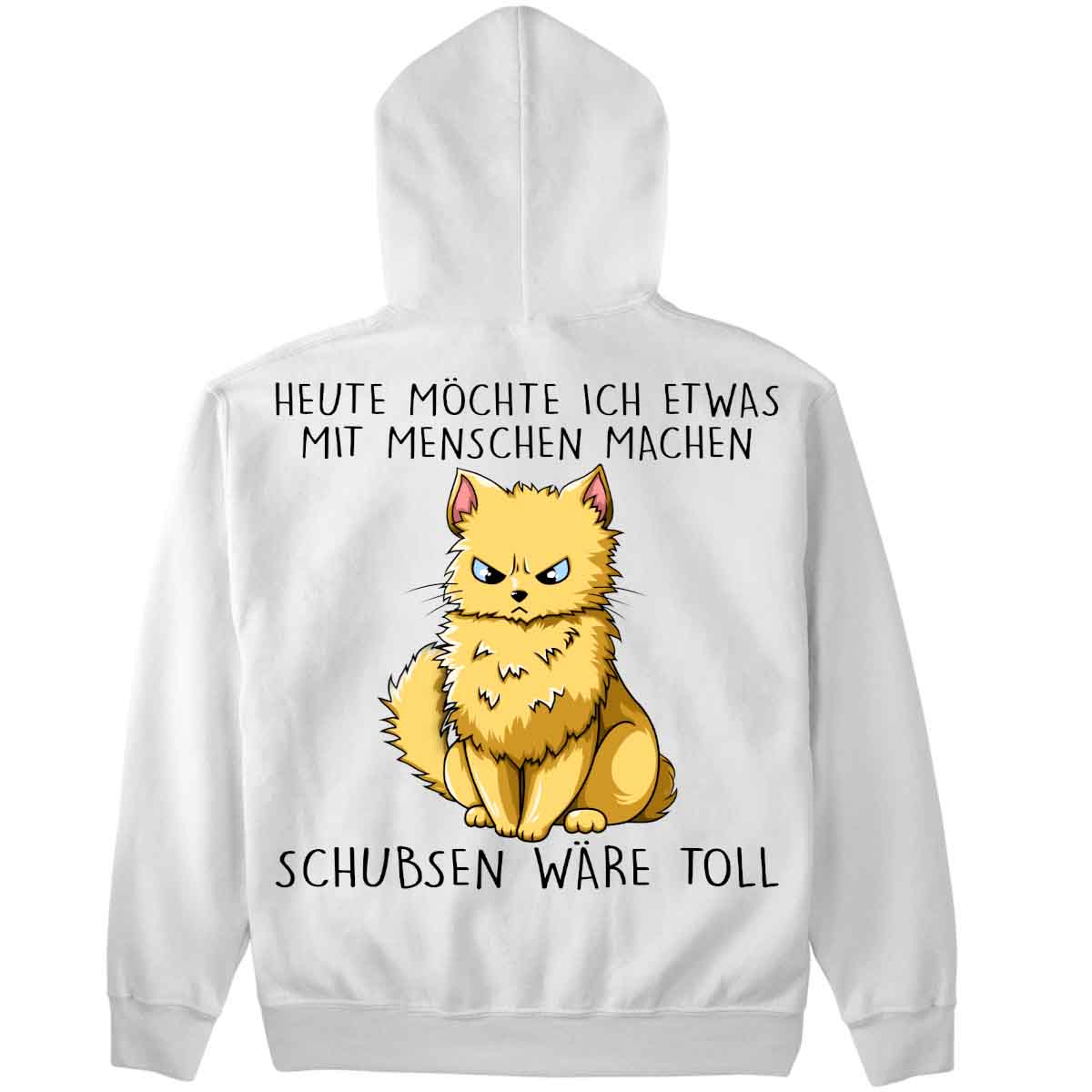Schubsen Katze - Premium Hoodie Unisex Rückendruck