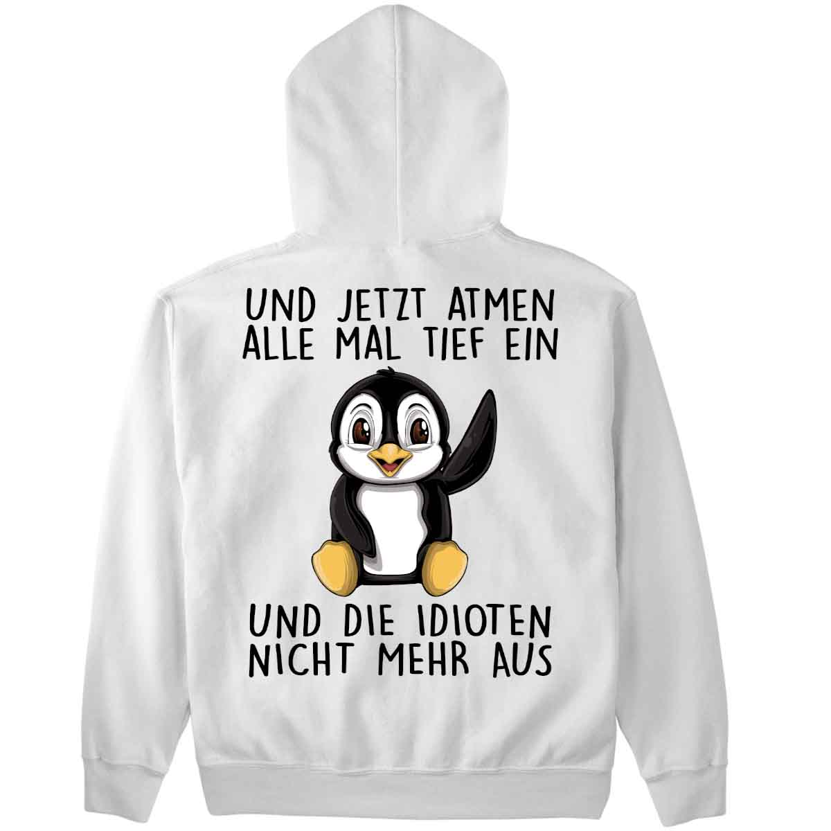 Einatmen Pinguin - Premium Hoodie Unisex Rückendruck