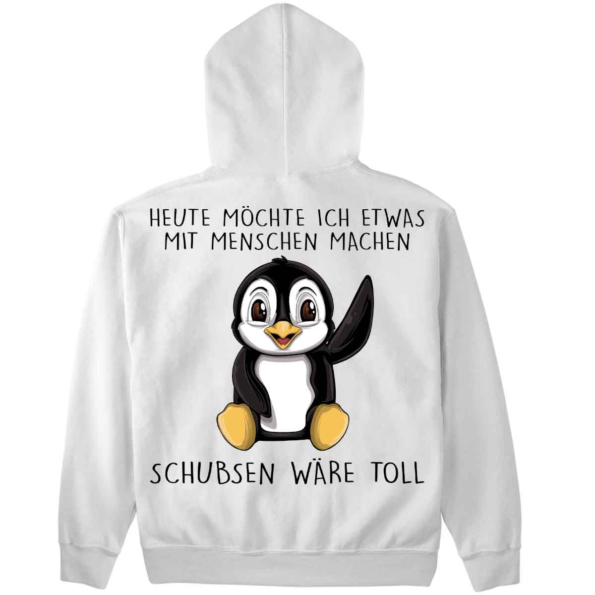 Schubsen Pinguin - Premium Hoodie Unisex Rückendruck