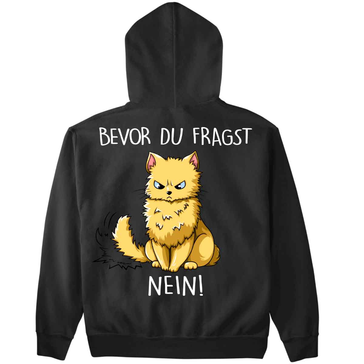 Fragen Katze - Premium Hoodie Unisex Rückendruck