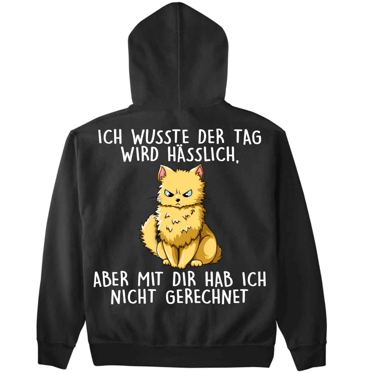 Hässlich Katze - Premium Hoodie Unisex Rückendruck