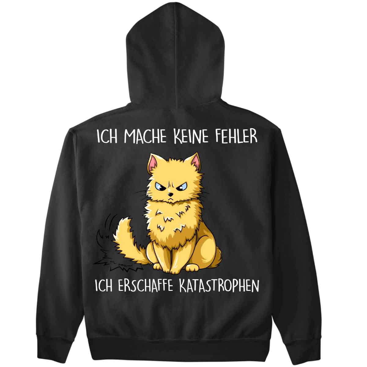 Katastrophen Katze - Premium Hoodie Unisex Rückendruck