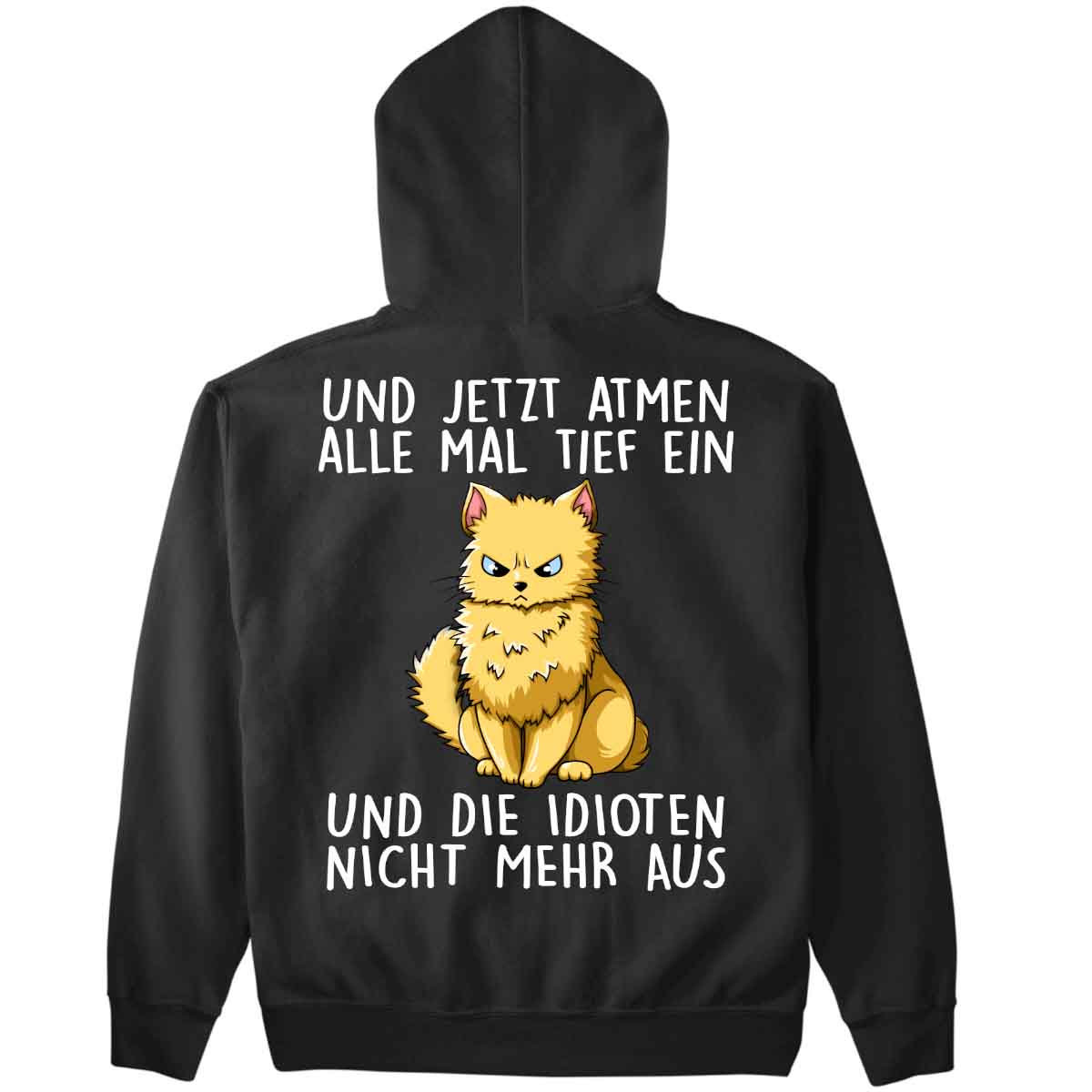 Einatmen Katze - Premium Hoodie Unisex Rückendruck