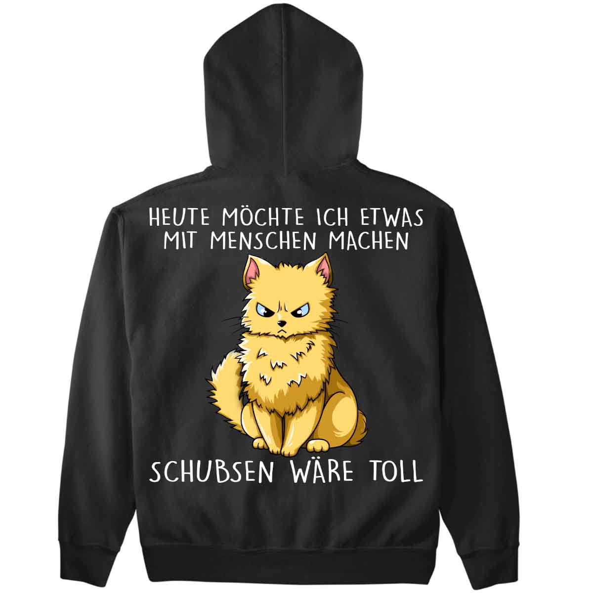Schubsen Katze - Premium Hoodie Unisex Rückendruck