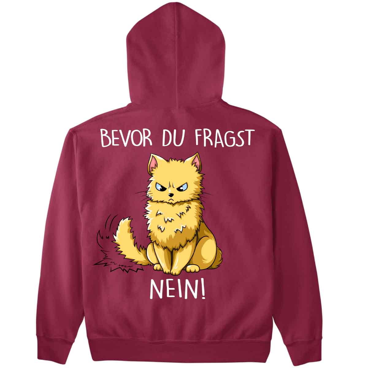 Fragen Katze - Premium Hoodie Unisex Rückendruck