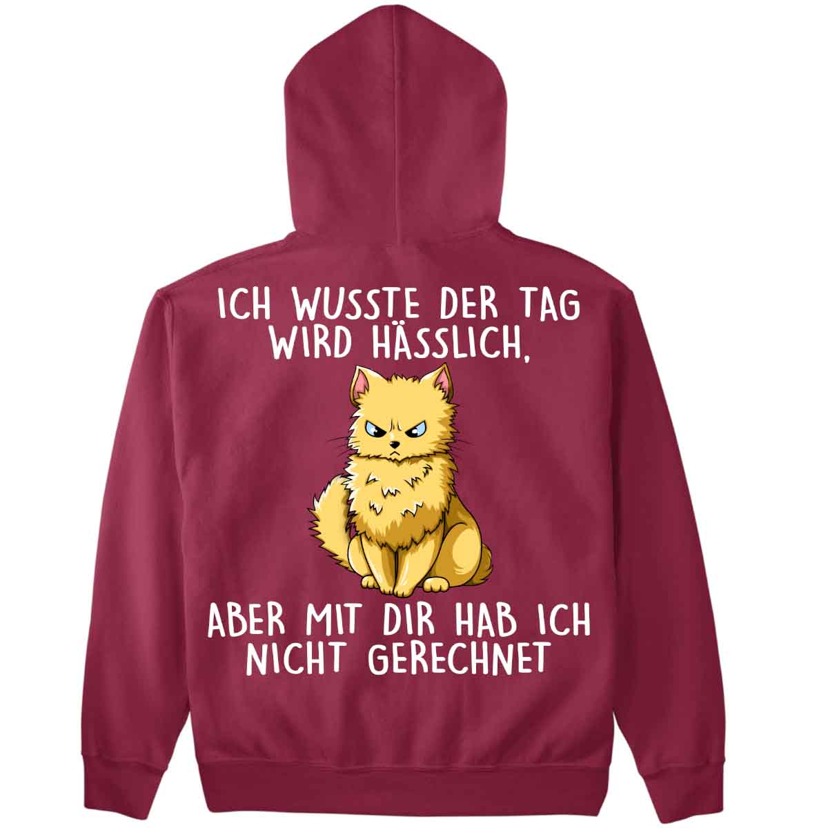 Hässlich Katze - Premium Hoodie Unisex Rückendruck