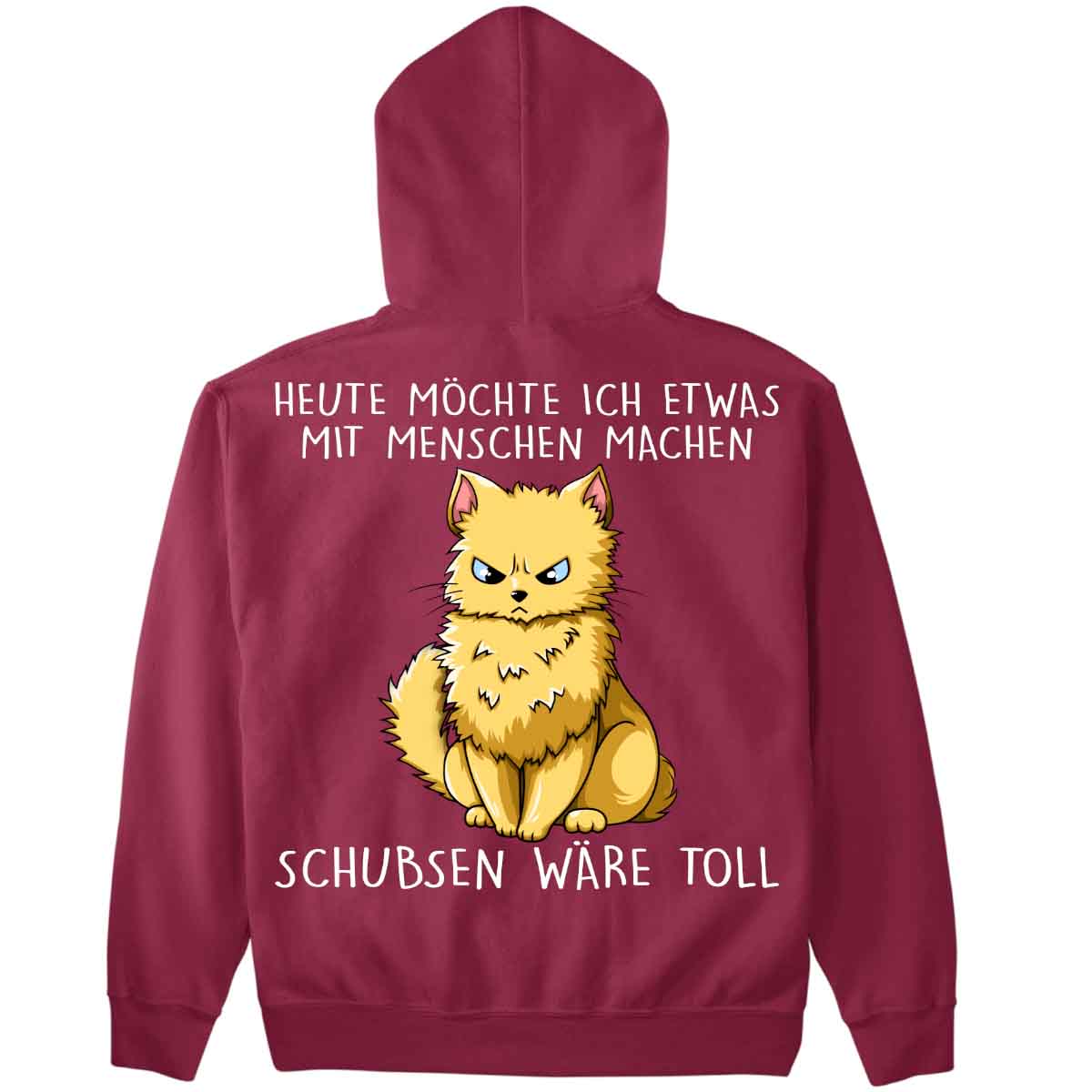 Schubsen Katze - Premium Hoodie Unisex Rückendruck