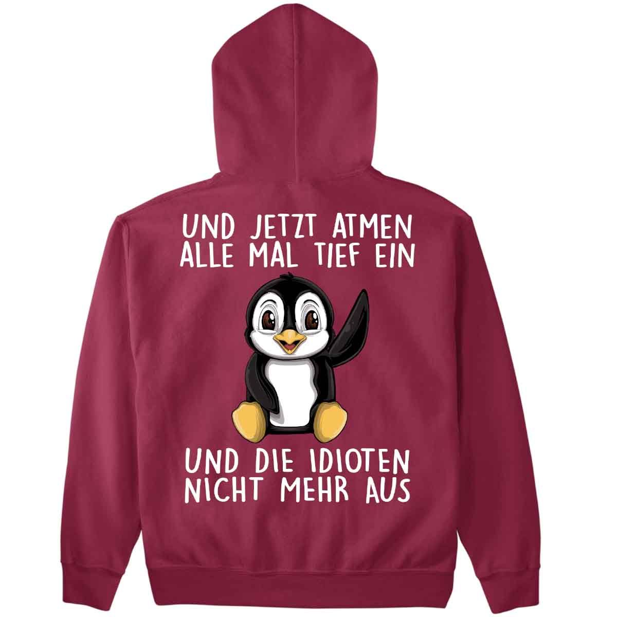Einatmen Pinguin - Premium Hoodie Unisex Rückendruck