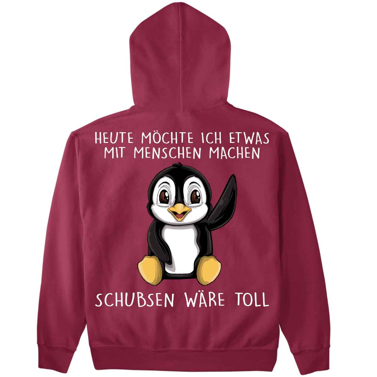 Schubsen Pinguin - Premium Hoodie Unisex Rückendruck