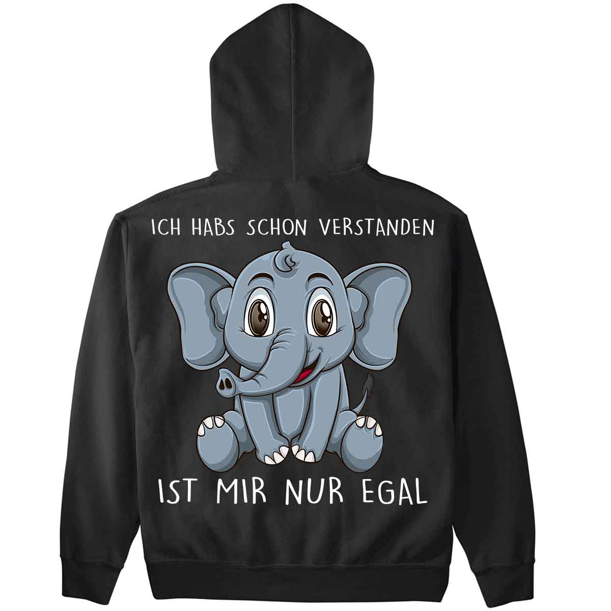 Verstanden Elefant - Premium Hoodie Unisex Rückendruck