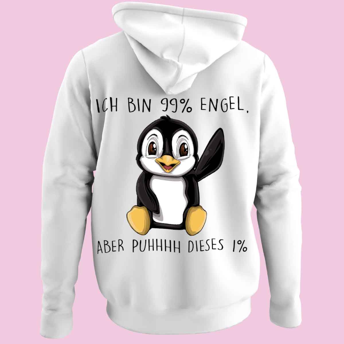 Engel Pinguin - Zip Hoodie Unisex Rückendruck