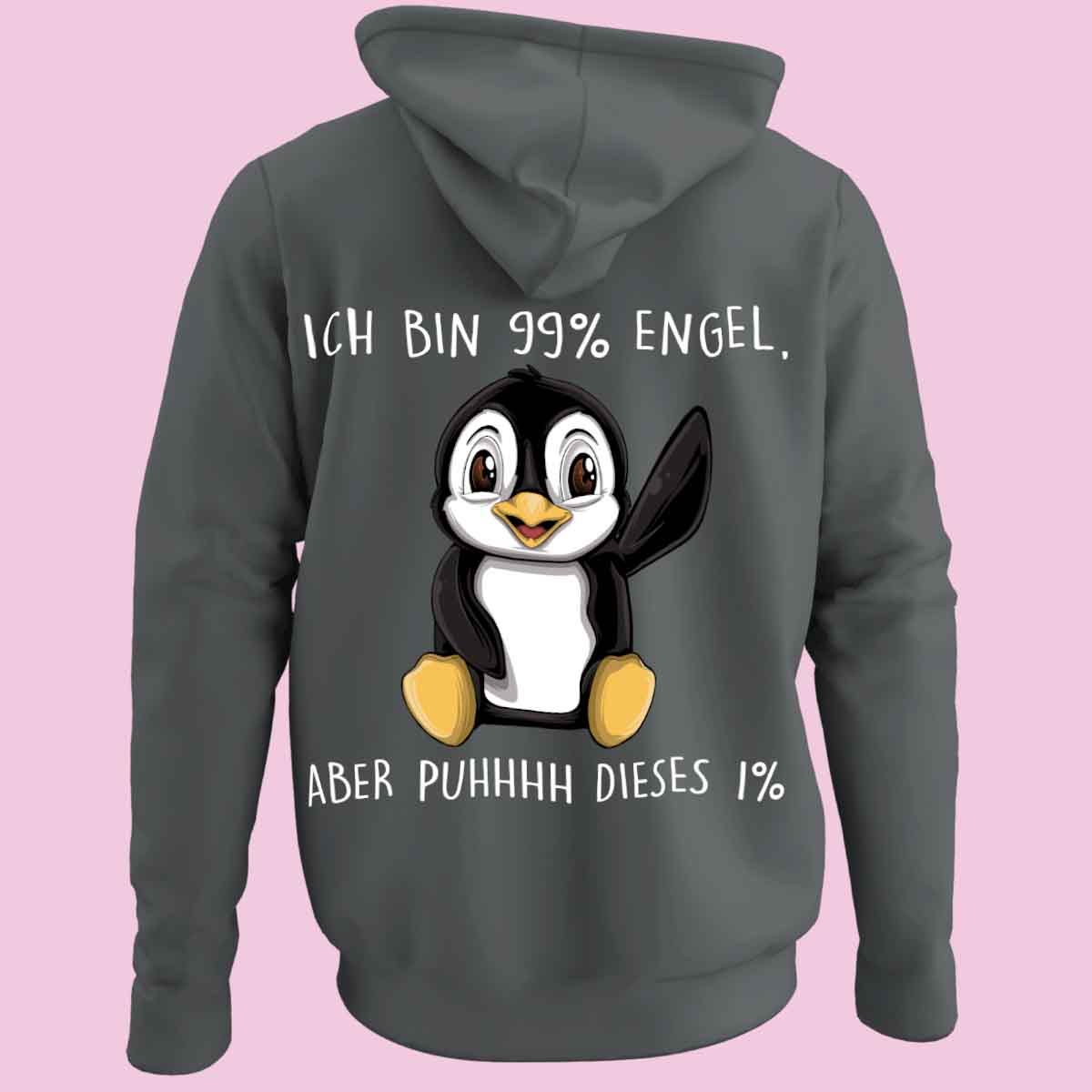 Engel Pinguin - Zip Hoodie Unisex Rückendruck