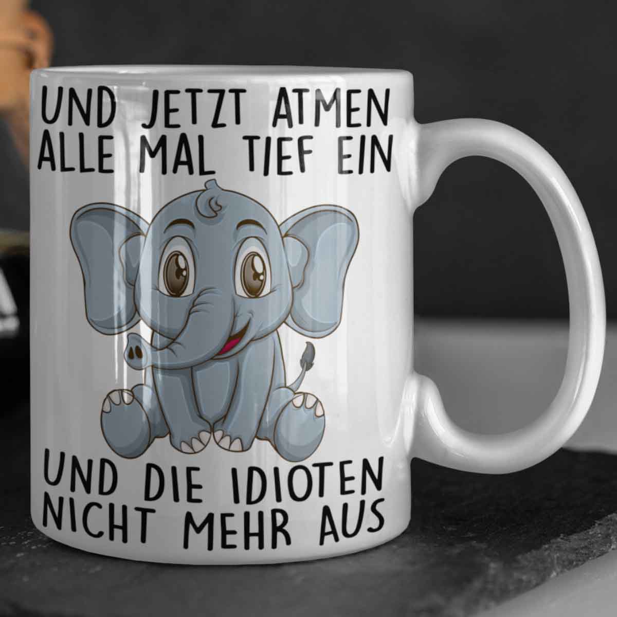 Einatmen Elefant - Tasse