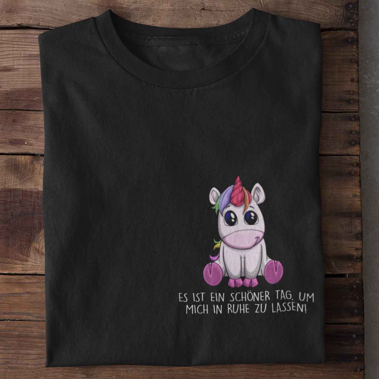 Ruhe Einhorn Brust - Shirt Unisex