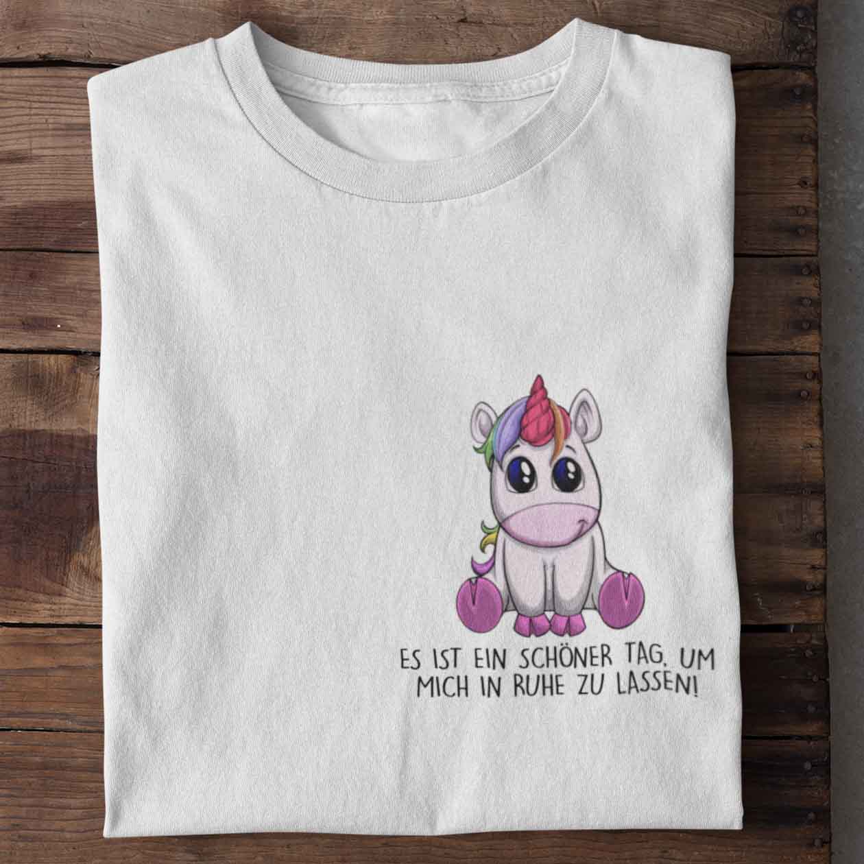 Ruhe Einhorn Brust - Shirt Unisex