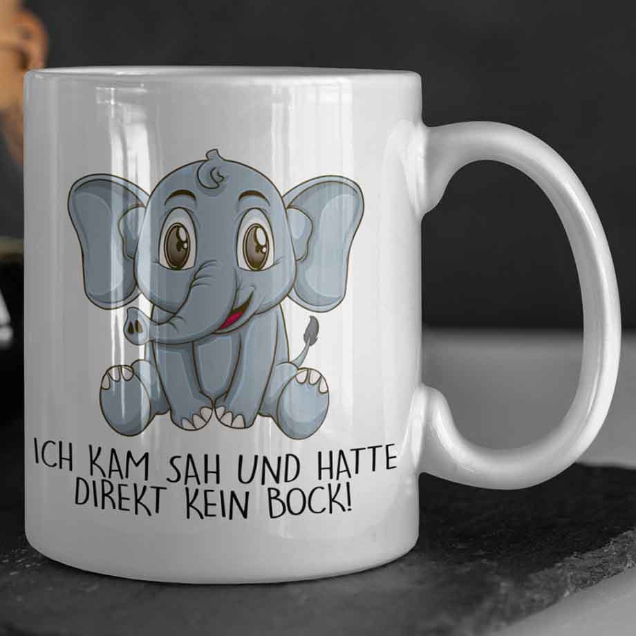 Kein Bock Elefant - Tasse