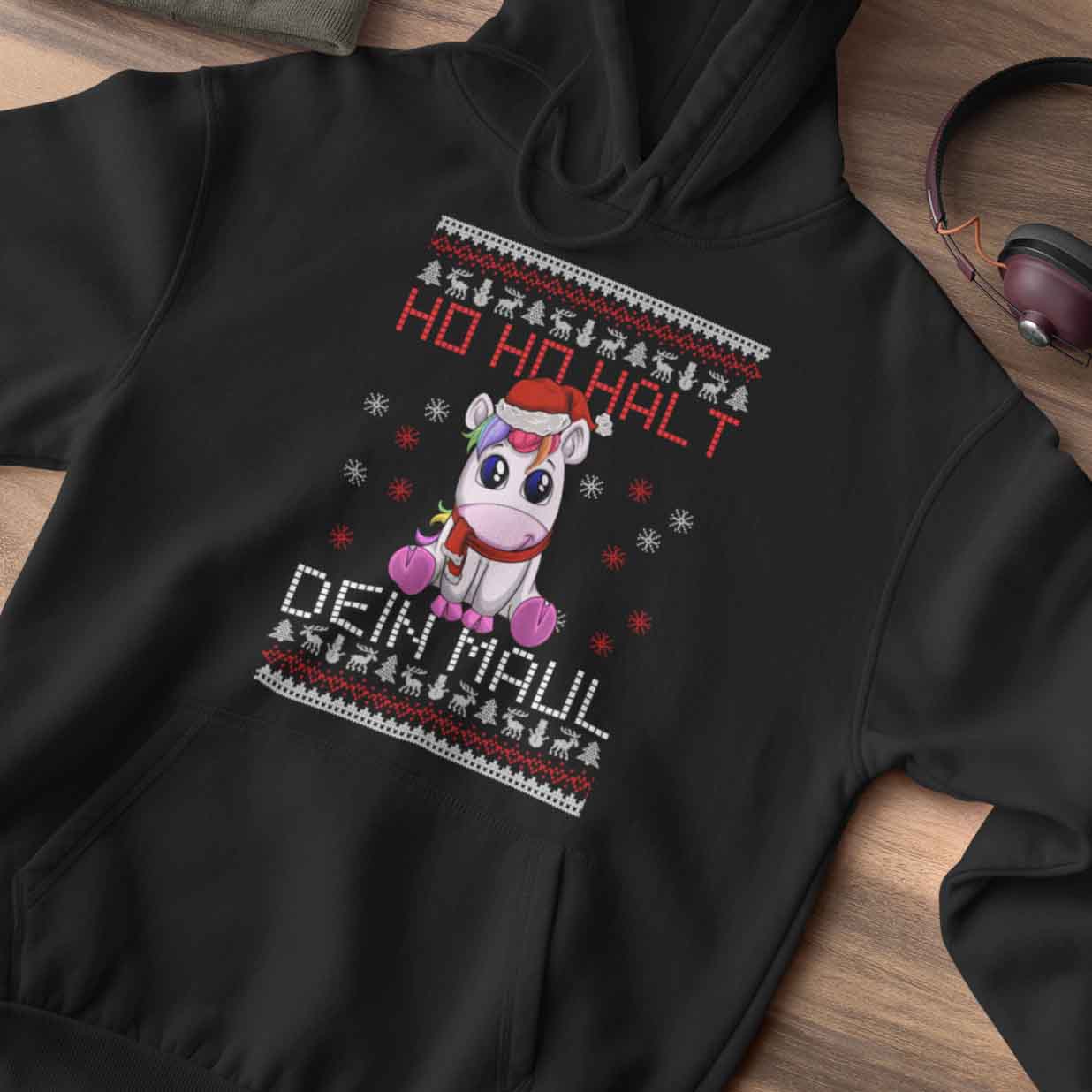 Maulhalten Weihnachten Einhorn - Hoodie Unisex