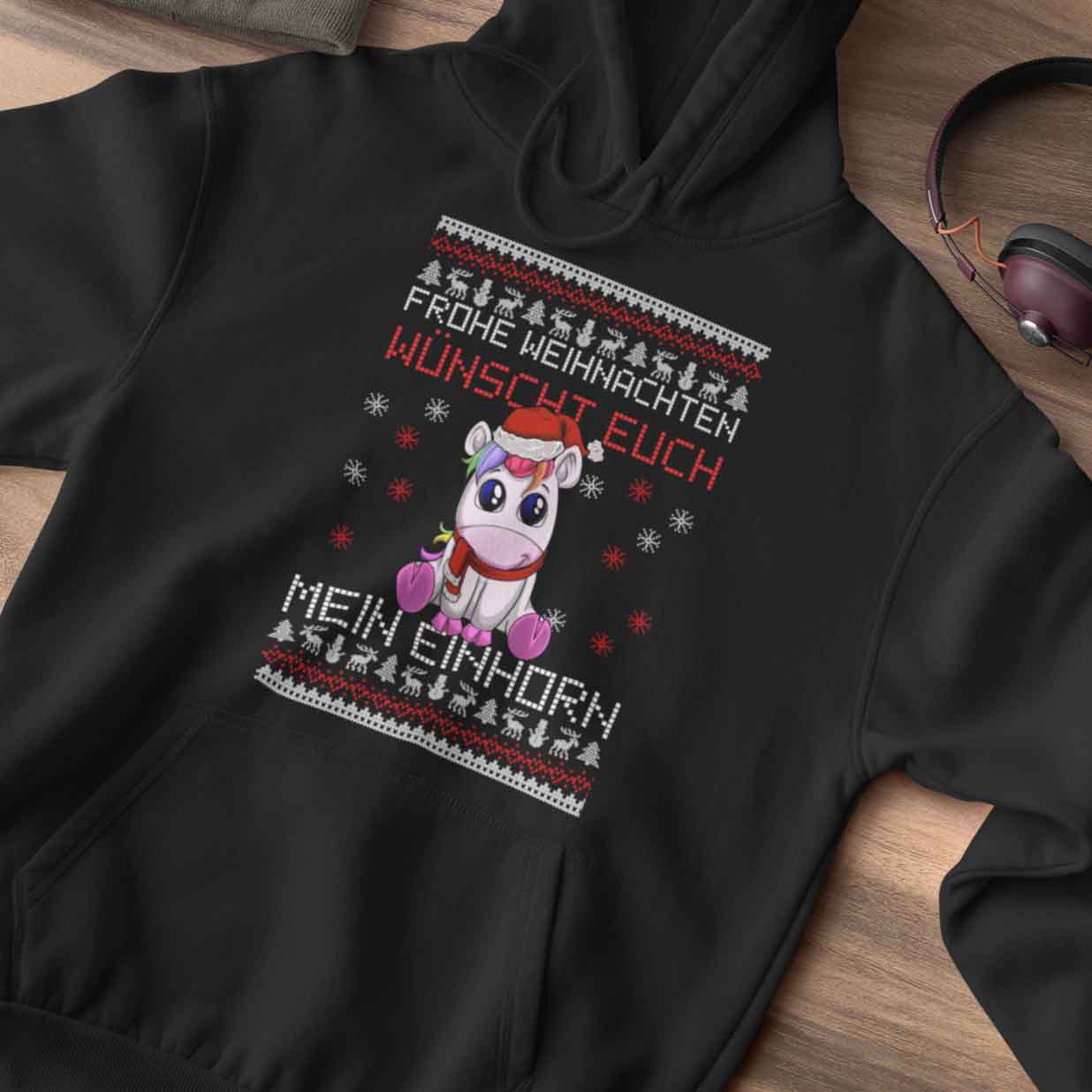 Frohe Weihnachten Einhorn - Hoodie Unisex