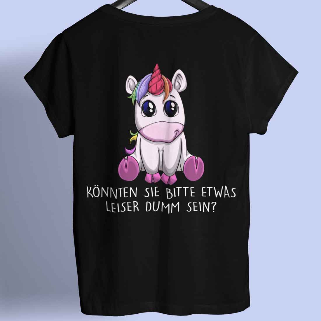 Leise Einhorn - Shirt Rückendruck