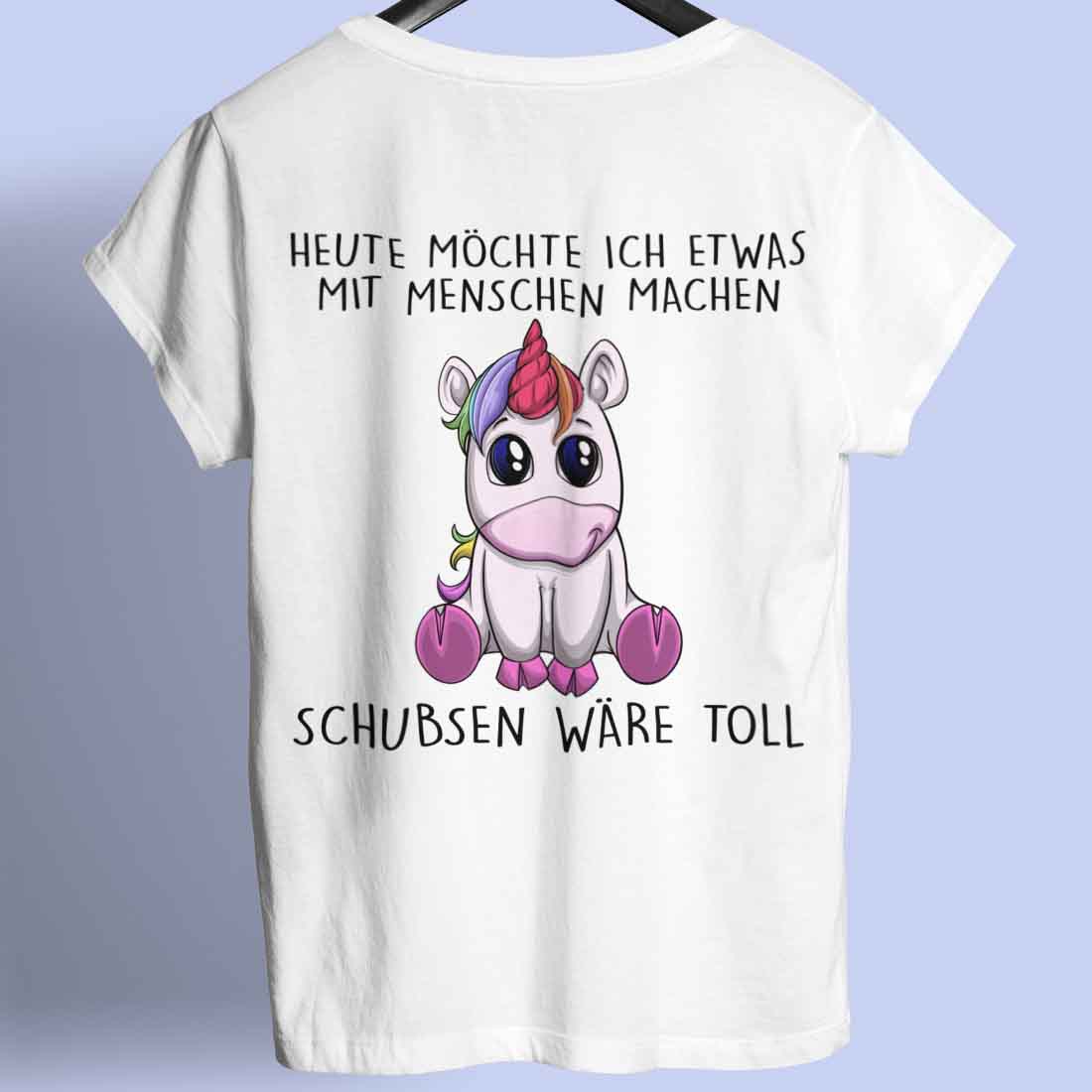 Schubsen Einhorn - Shirt Rückendruck