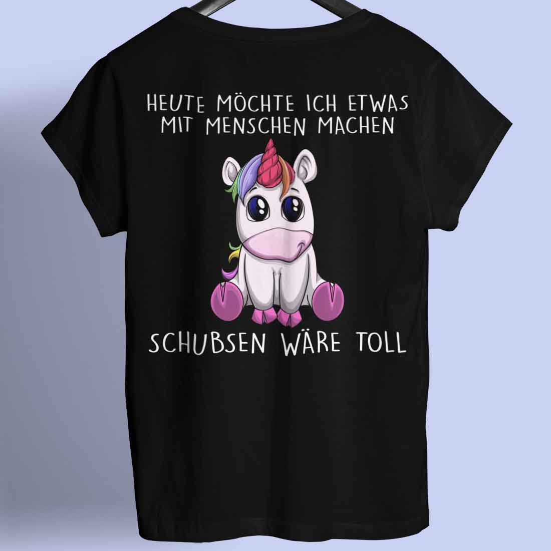 Schubsen Einhorn - Shirt Rückendruck